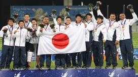 アジア大会３連覇！ 金メダルを獲得した男子セブンズ日本代表（撮影：長岡洋幸）